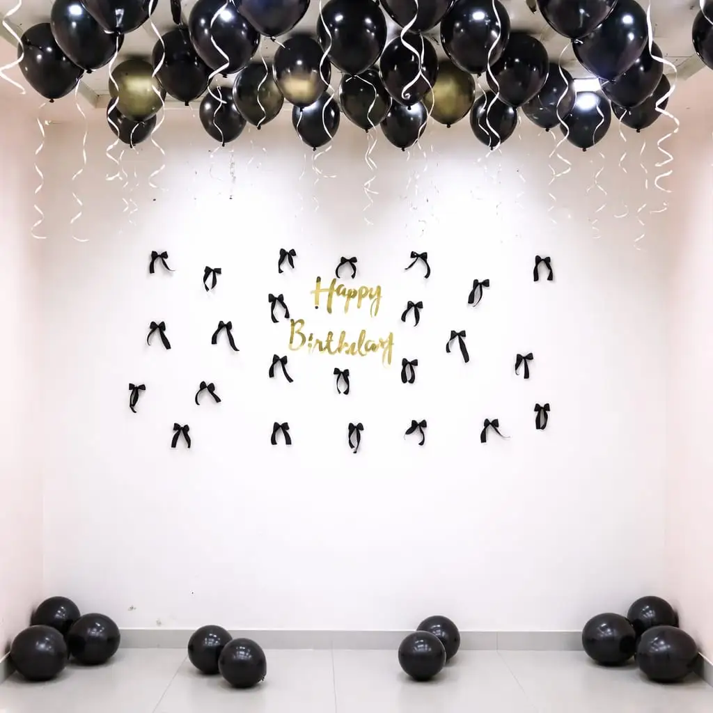 Simple Black Bow Birthday Decor